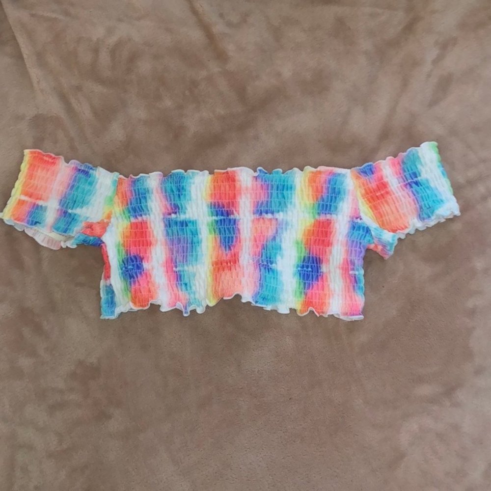 NWOT PINK Off the Shoulder Bathing Suit Top